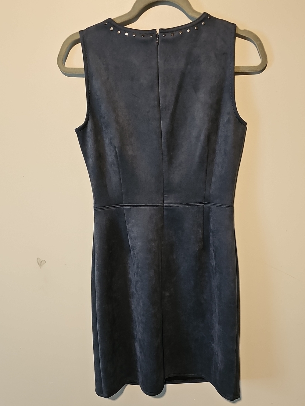 Dark Navy Suede Stud-Trim Jacket & Skirt Size 0 - Picture 6 of 12